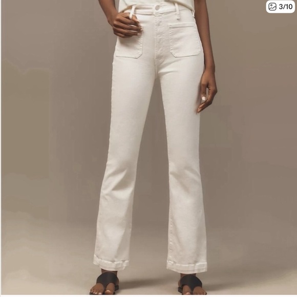 MOTHER Denim - Mother Superior The Hustler Patch Pocket Flood Jeans Act Natural Size 30